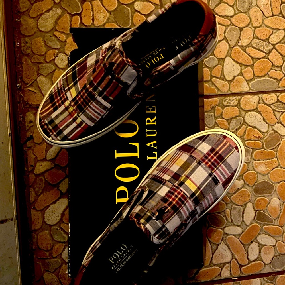 Rallph Lauren Polo slip on patchwork sneakers